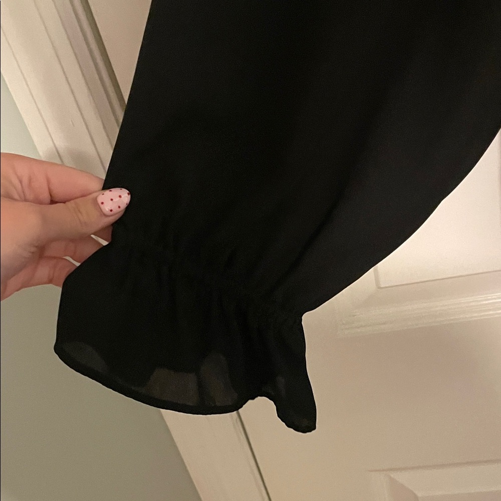 Talbots Black Ruffle Blouse - Picture 3 of 4